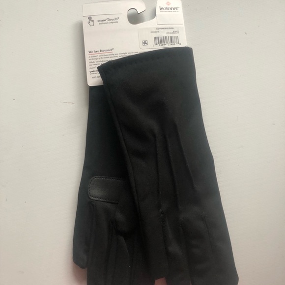 Isotoner women’s Classic Black Gloves - Picture 3 of 8
